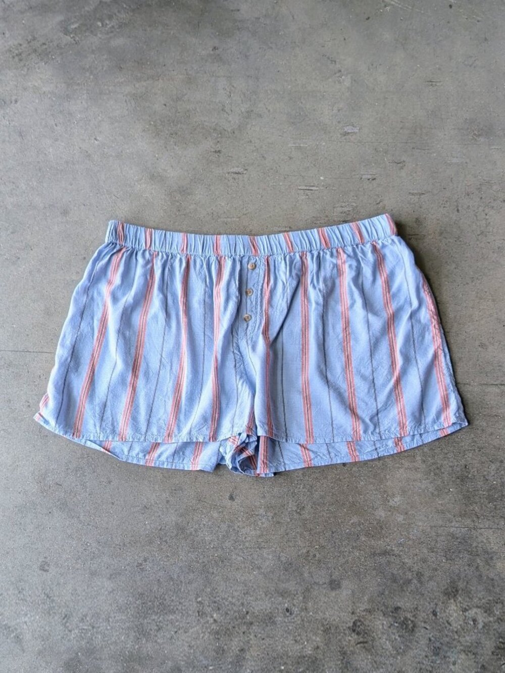 Anthropologie True Pajama Shorts Blue Red Striped Boxer Shorts large